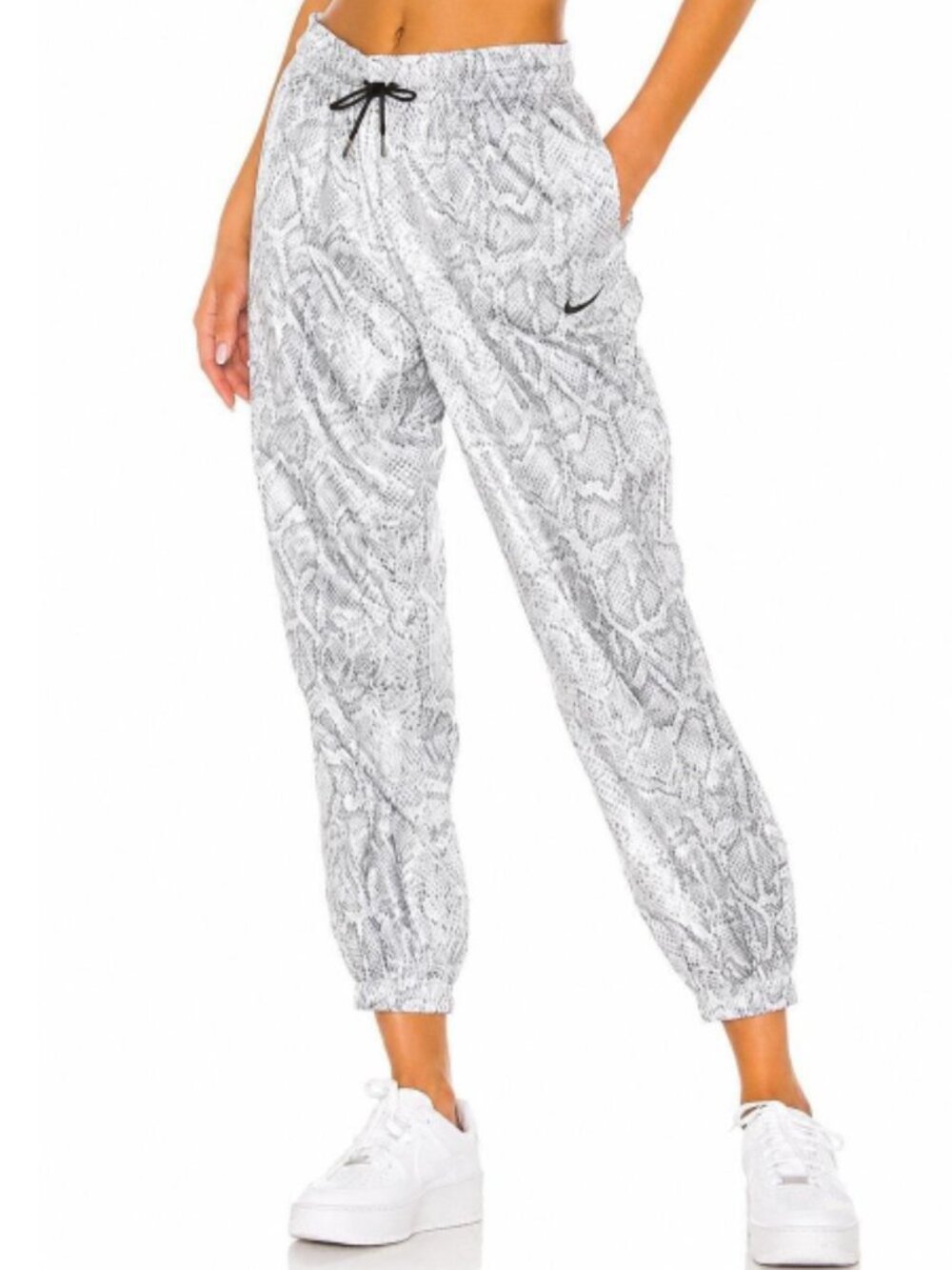 Nike Python Print Jogger Pants Womens White Black Snakeskin Athletic Lounge M